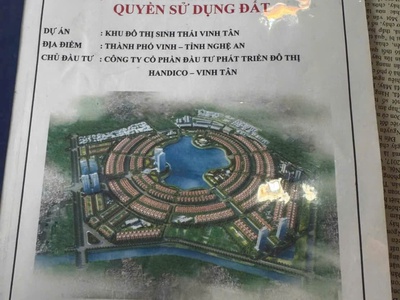 Bán lô 140m2 hàng hiếm khu liền kề 06, kđt handico vinh tân 1