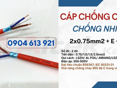 Dây tín hiệu chống cháy chống nhiễu 2x0.75/2x1.0/2x1.5/2x2.5 Altek Kabel đạt chuẩn IEC60331, BS6387 4