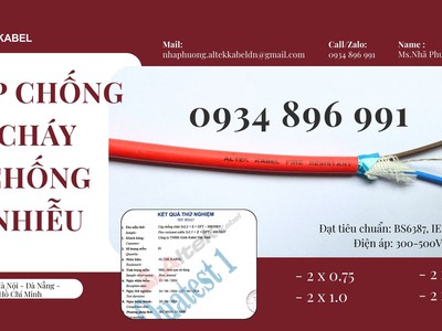 Cáp Điều Khiển Chống Cháy Chống Nhiễu 2 Lõi Chuẩn Bs6387, Iec 60331 Hà Nội 0