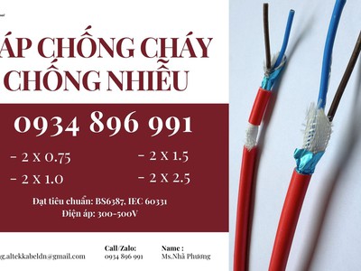 Cáp Điều Khiển Chống Cháy Chống Nhiễu 2 Lõi Chuẩn Bs6387, Iec 60331 Hà Nội 1