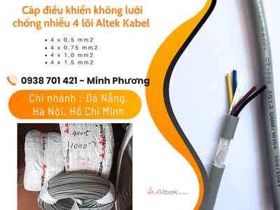Cáp điều khiển không lưới chống nhiễu 4 lõi Altek Kabel Đắk Lắk, Bình Định, Phú Yên 1