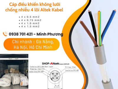 Cáp điều khiển không lưới chống nhiễu 4 lõi Altek Kabel Đắk Lắk, Bình Định, Phú Yên 0