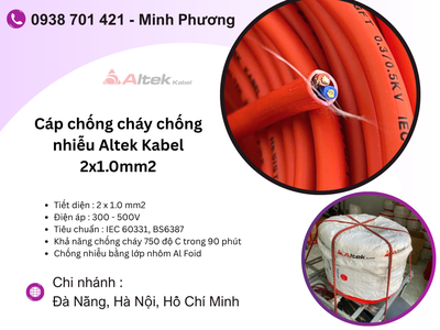Cáp chống cháy chống nhiễu Altek Kabel 2x1.0mm2 chính hãng Đà Nẵng, Huế, Gia Lai 3