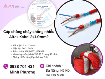 Cáp chống cháy chống nhiễu Altek Kabel 2x1.0mm2 chính hãng Đà Nẵng, Huế, Gia Lai 0