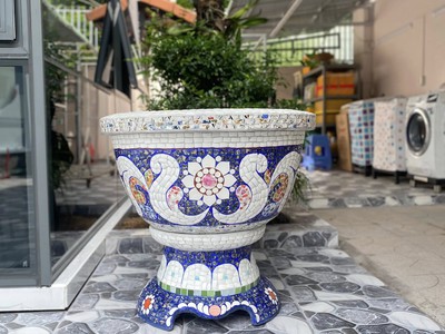 Chậu khảm miểng , khảm họa tiết mosaic 3