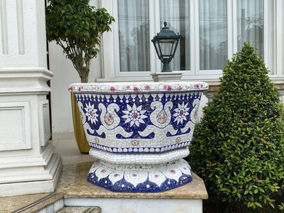 Chậu khảm miểng , khảm họa tiết mosaic 6