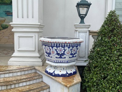 Chậu khảm miểng , khảm họa tiết mosaic 12