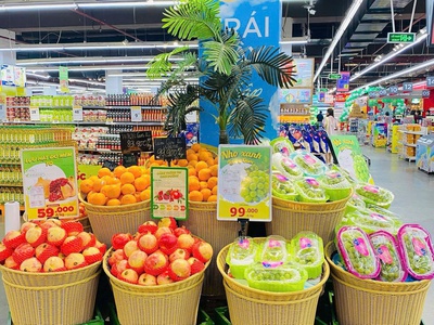 Sọt trưng bày trái cây siêu thị 4