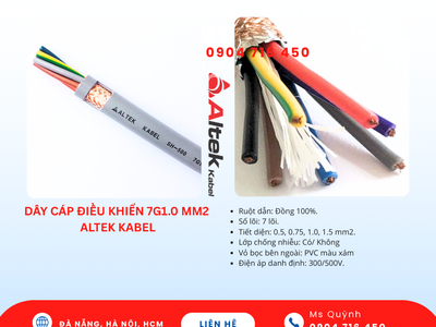 Dây cáp tín hiệu 7x0.5, 7x0.75, 7x1.0, 7x1.5 Altek Kabel Đà Nẵng, Hà Nội 1