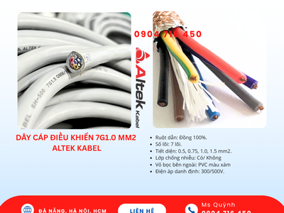 Dây cáp tín hiệu 7x0.5, 7x0.75, 7x1.0, 7x1.5 Altek Kabel Đà Nẵng, Hà Nội 0