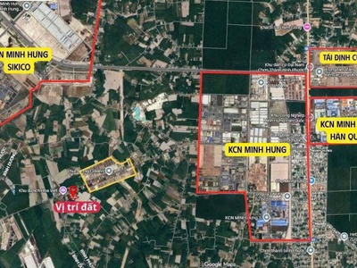 Đất đô thị liền kề KCN Minh Hưng, Sikico 215m2 sổ sẵn 0