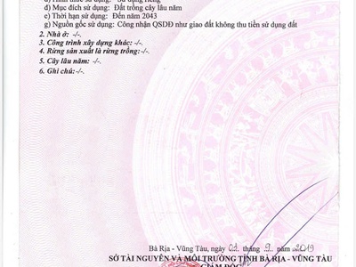 Chủ cần bán lô đất xã bình ba, châu đức - bà rịa vũng tàu 0