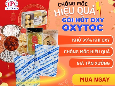 Gói hút oxy OXYTOC bảo quản, chống mốc mứt dừa, bánh kẹo hiệu quả 0