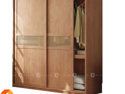 Tủ Áo Cửa Lùa TAM092 Phối Mây Tinh Tế 0