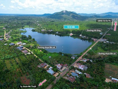 Cư kuin- đắk lắk đất giáp hồ tự nhiên dt 6 27m sẵn thổ cư kdc đông đường bê tông tới đất giá chỉ 2