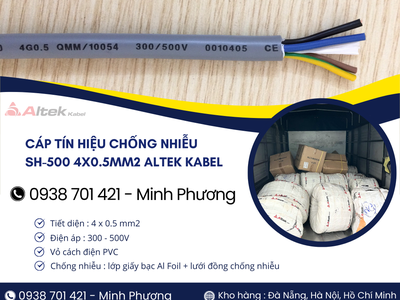 Cáp tín hiệu chống nhiễu SH-500 4x0.5mm2 Altek Kabel Đà Nẵng, Hải Phòng, Cần Thơ 0