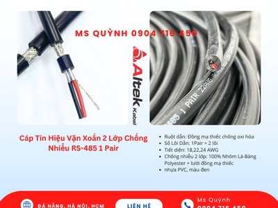 Cáp tín hiệu RS485 24awg,22awg,18awg Altek 2