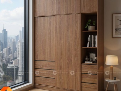 Tủ Quần Áo Cửa Lùa TAM091 Vân Gỗ Hiện Đại 0