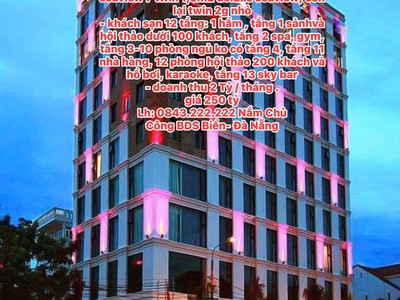 Khách sạn sát hồ nghinh, 2 mặt tiền đường đông kinh nghĩa thục lê bình , 175m2, 3 tầng, giá 0