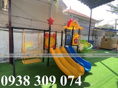 Cầu trượt lnhà khối iên hoàn, cầu trượt liên hoàn xích đu 4