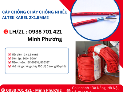 Cáp chống cháy chống nhiễu Altek Kabel 2x1.5mm2 Đà Nẵng, Phú Yên, Bình Định 0