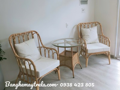 Bộ bàn ghế mây tre đan phòng ngủ 1