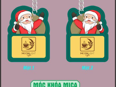 Móc khóa cắt tạo hình logo quà tặng giáng sinh 0
