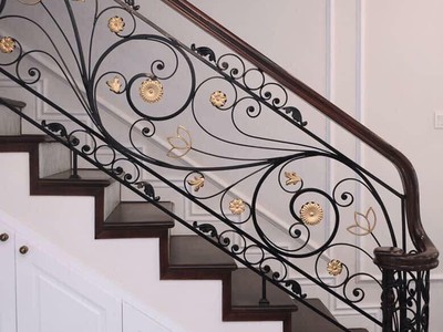 Cầu thang sắt nghệ thuật điểm nhấn cho không gian sống 0