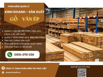 Phần mềm quản lý mua bán, gia công và chế biến gỗ, ván ép