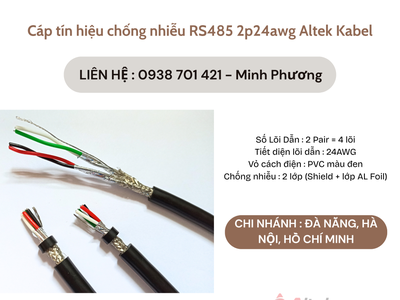 Cáp tín hiệu chống nhiễu RS485 2p24awg Altek Kabel Đà Nẵng, Gia Lai, Huế 2
