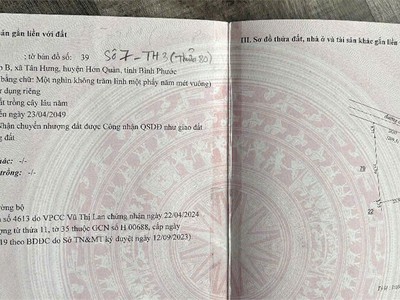 Hot hot - cần bán lô đất tại ấp hưng lộc b, tân hưng, hớn quản, bình phước tân hưng, đồng nai mới 0