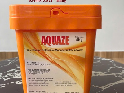 Diệt khuẩn Aquaze, Potasium Monopersulfate, sát trùng an toàn cho ao nuôi 0