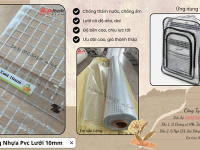 Mua màng nhựa pvc lưới 10mm tại sài gòn, giá sỉ 0