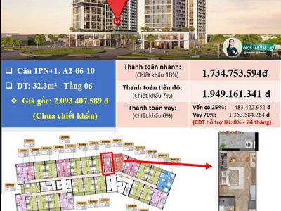 Căn Studio 32.3m2 giá chỉ 1.734 tỷ cách cầu Hòa Xuân 800m - CORA TOWER 0