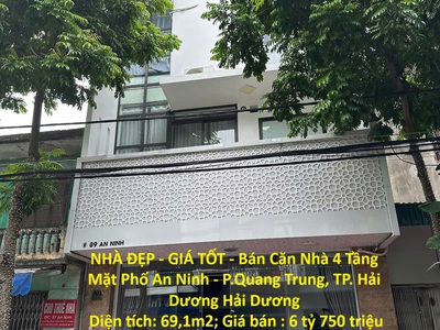 Nhà đẹp - giá tốt - bán căn nhà 4 tầng mặt phố an ninh - p.quang trung, tp. hải dương hải dương 0
