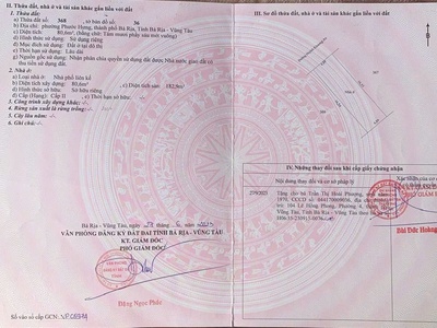 Bán nhà địa chỉ: huỳnh khương an, phường phước hưng, bà rịa cũ . đ/c mới: phường bà rịa tp hcm 0