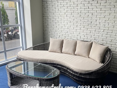Ghế sofa ngoài trời mây nhựa 4