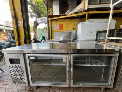Thanh lý tủ bàn mát Berjaya 2 cánh kính Hàng nhập Malaysia, máy chạy êm- mới 90 0