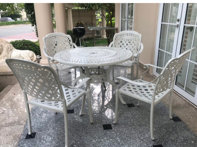 Bộ bàn cafe nhôm đúc 4 ghế TE2010-106A   CC2016-A 1