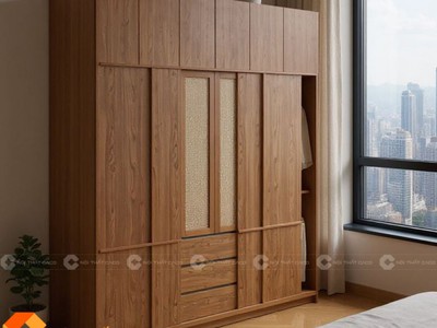 Tủ Quần Áo TAM088 Phối Mây Sang Trọng 0