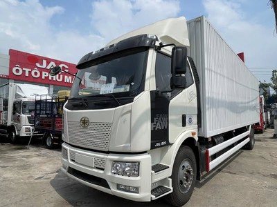 Công ty bán xe tải Faw 7t25 tấn thùng kín container 9m9 0