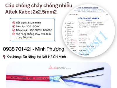 Cáp chống cháy chống nhiễu Altek Kabel 2x2.5mm2 tại ĐÀ NẴNG HÀ NỘI HỒ CHÍ MINH 1
