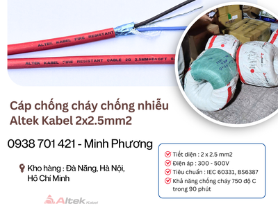 Cáp chống cháy chống nhiễu Altek Kabel 2x2.5mm2 tại ĐÀ NẴNG HÀ NỘI HỒ CHÍ MINH 0