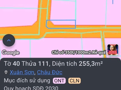 Chủ bán lô góc 2mt đường nhựa khu dân cư xuân sơn hcm 0
