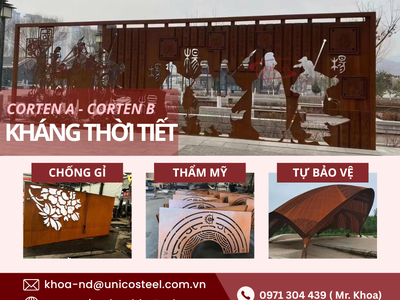 Thép CORTEN A/B - Kháng thời tiết , Thẩm mỹ cao 0