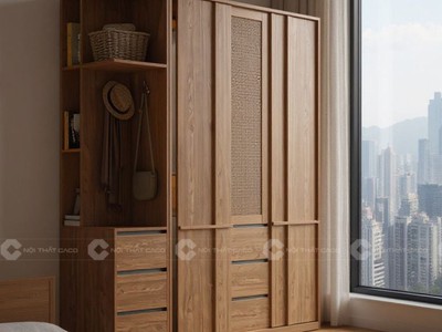 Tủ Quần Áo TAM088 Phối Mây Sang Trọng 0