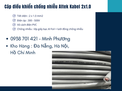 Cáp điều khiển chống nhiễu Altek Kabel 2x1.0 Thanh Hóa, Hà Tĩnh, Phú Yên 2