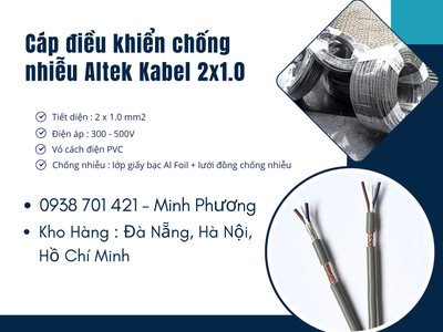 Cáp điều khiển chống nhiễu Altek Kabel 2x1.0 Thanh Hóa, Hà Tĩnh, Phú Yên 0