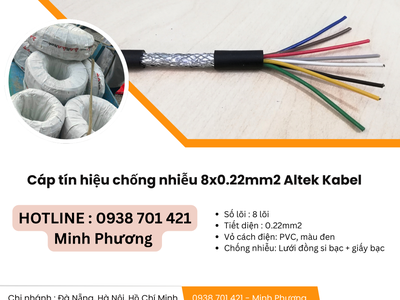 Cáp tín hiệu chống nhiễu 8x0.22mm2 Altek Kabel giao ngay Đà Nẵng, Hà Tĩnh, Thanh Hóa 0