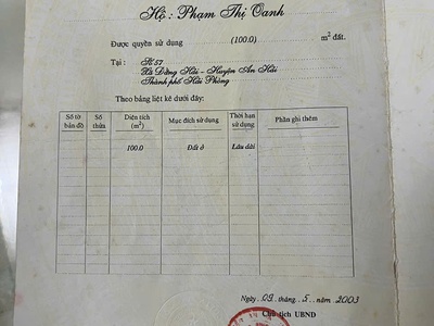 Bán lô đất tái định cư gốc lim đằng hải, hải an, hải phòng giá tốt 2